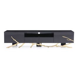 Legend Modern Black & Champagne Gold 87" TV Stand