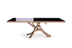 Legend - Modern Black Glass & Rosegold Dining Table