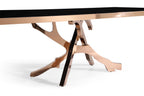 Legend - Modern Black Glass & Rosegold Dining Table