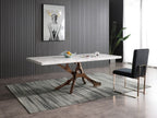 Legend - Modern White Marble & Rosegold Dining Table