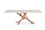 Legend - Modern White Marble & Rosegold Dining Table