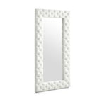 Legend - Modern White Bonded Leather Floor Mirror
