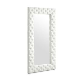 Legend - Modern White Bonded Leather Floor Mirror