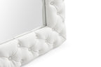 Legend - Modern White Bonded Leather Floor Mirror