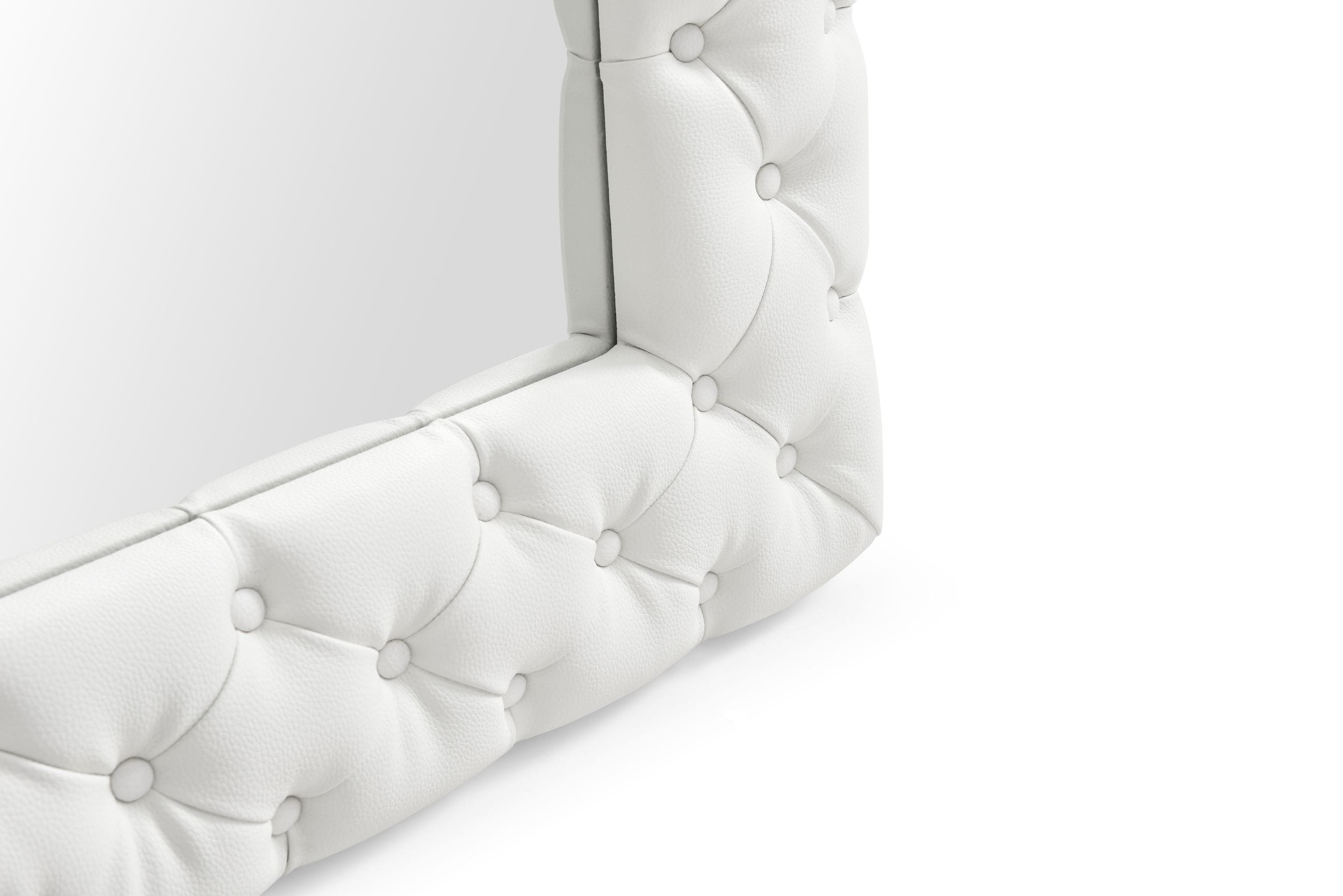 Legend - Modern White Bonded Leather Floor Mirror