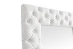 Legend - Modern White Bonded Leather Floor Mirror