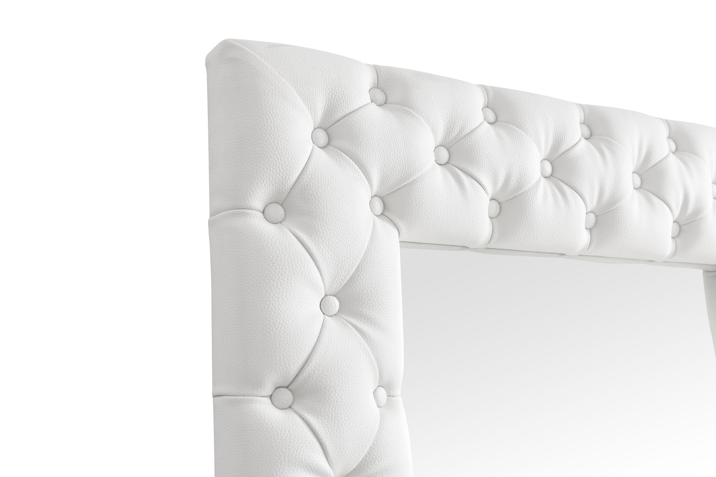 Legend - Modern White Bonded Leather Floor Mirror