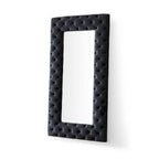 Legend - Transitional Black Velvet Floor Mirror