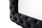 Legend - Transitional Black Velvet Floor Mirror