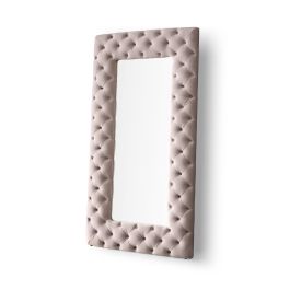 Legend - Transitional Grey Velvet Floor Mirror