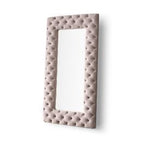 Legend - Transitional Grey Velvet Floor Mirror