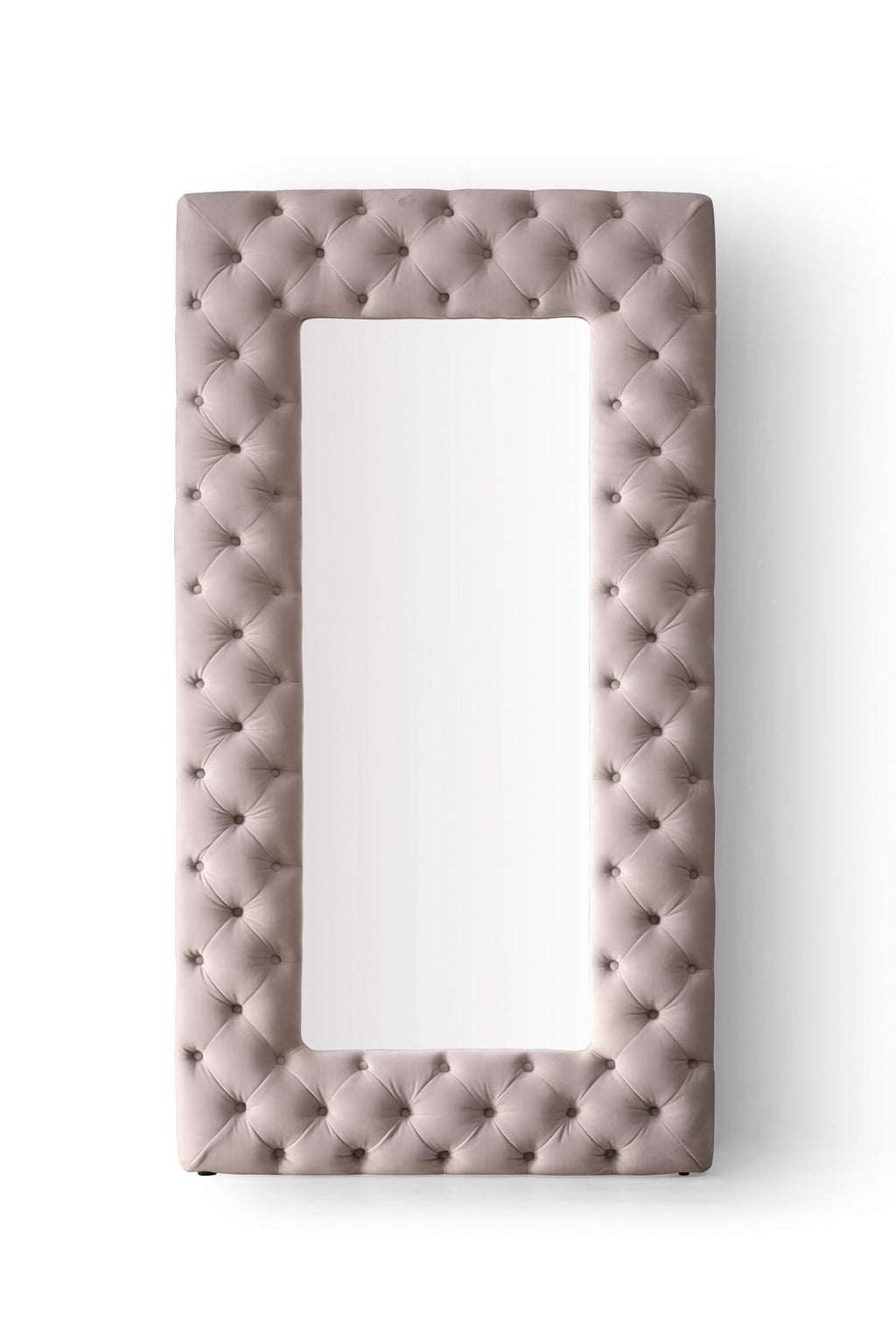 Legend - Transitional Grey Velvet Floor Mirror