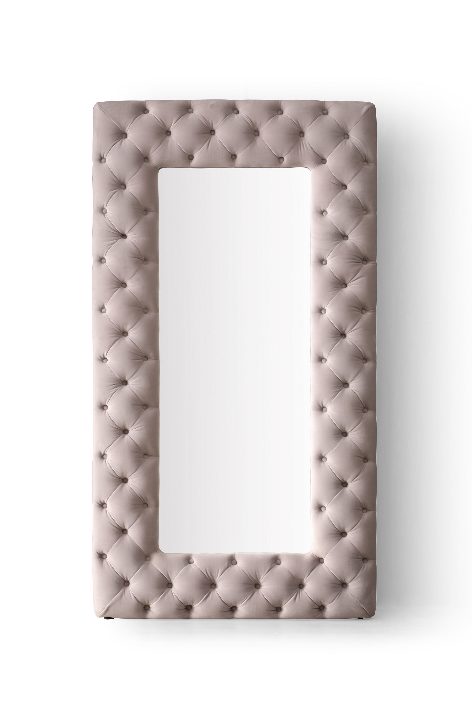 Legend - Transitional Grey Velvet Floor Mirror
