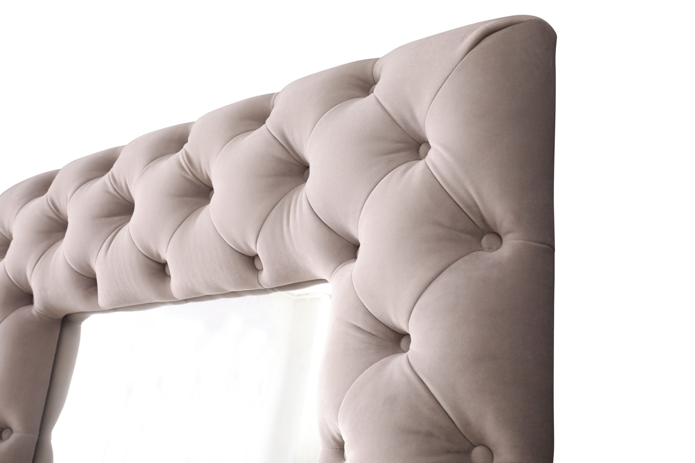 Legend - Transitional Grey Velvet Floor Mirror