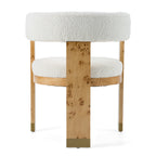 Letha - Modern Cream Fabric + Burl Dining Chair
