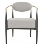 Liberty - Modern Light Grey Fabric + Black & Gold Accent Chair