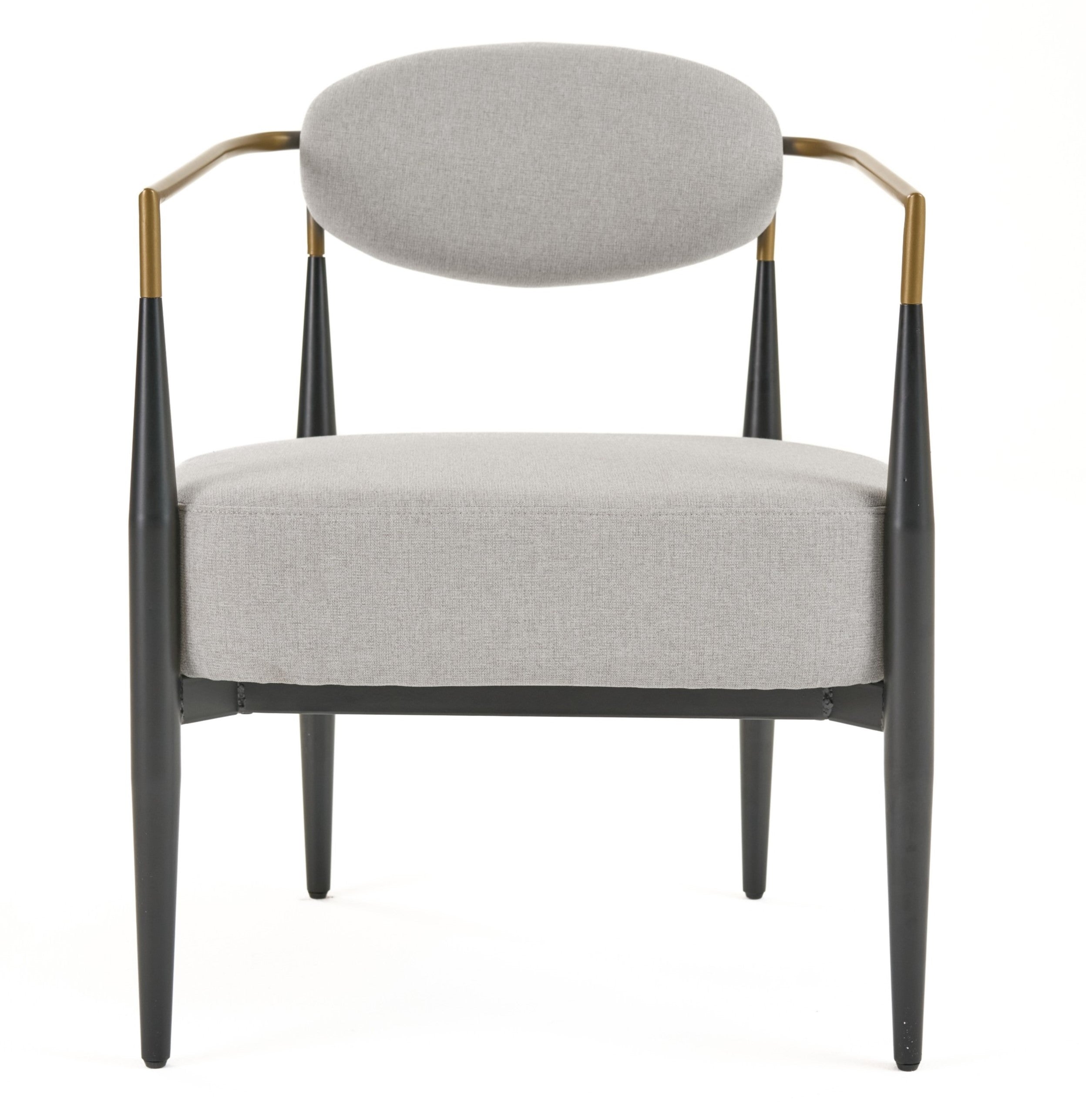 Liberty - Modern Light Grey Fabric + Black & Gold Accent Chair