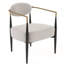 Liberty - Modern Light Grey Fabric + Black & Gold Accent Chair