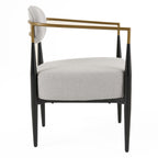 Liberty - Modern Light Grey Fabric + Black & Gold Accent Chair