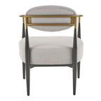 Liberty - Modern Light Grey Fabric + Black & Gold Accent Chair