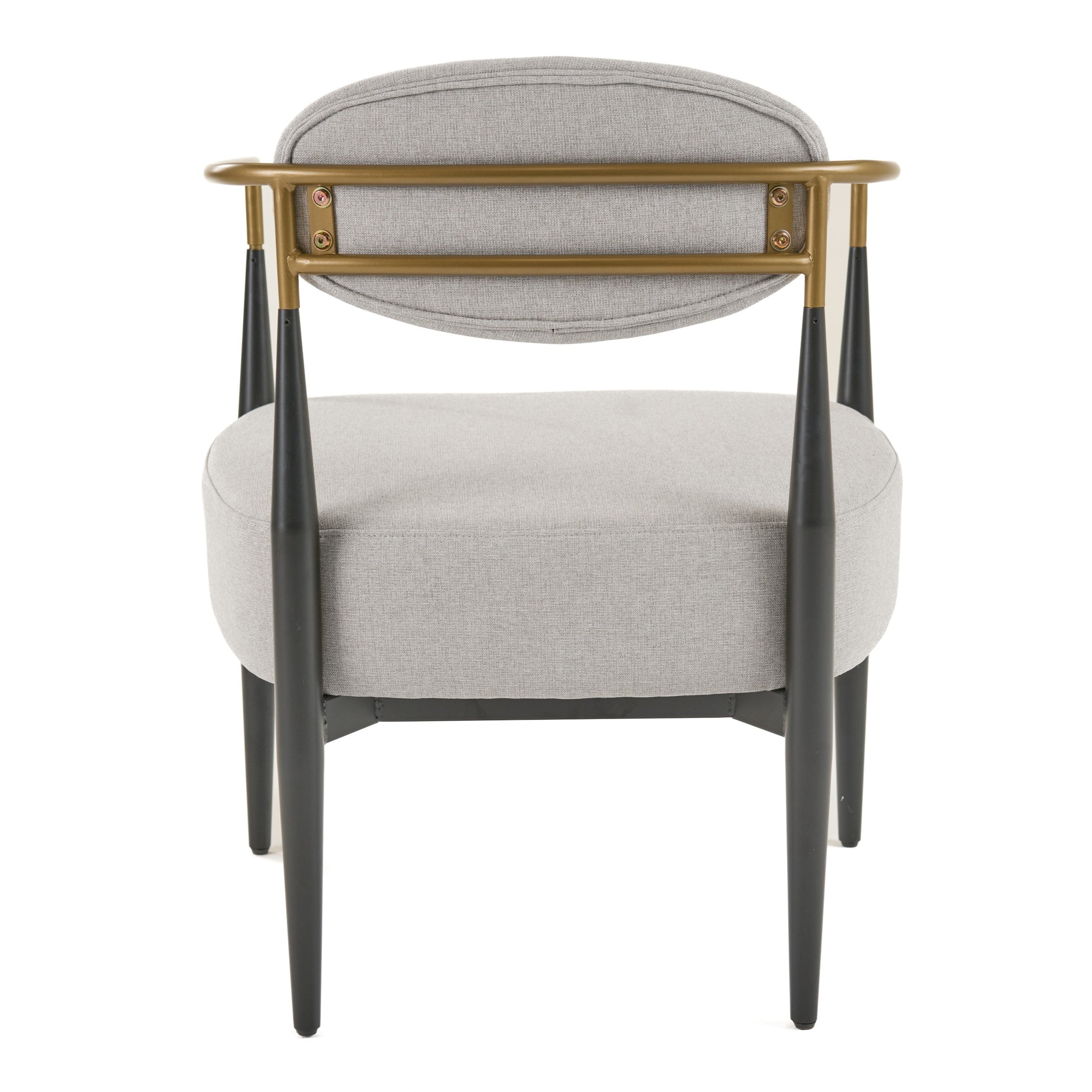 Liberty - Modern Light Grey Fabric + Black & Gold Accent Chair
