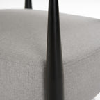 Liberty - Modern Light Grey Fabric + Black & Gold Accent Chair