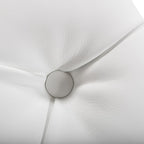 Lindsey Modern White Leatherette & Stainless Steel Bench