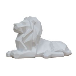 Lion - White Geometric Sculpture