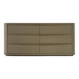 Lois - Modern Beige Shagreen + Brass Dresser