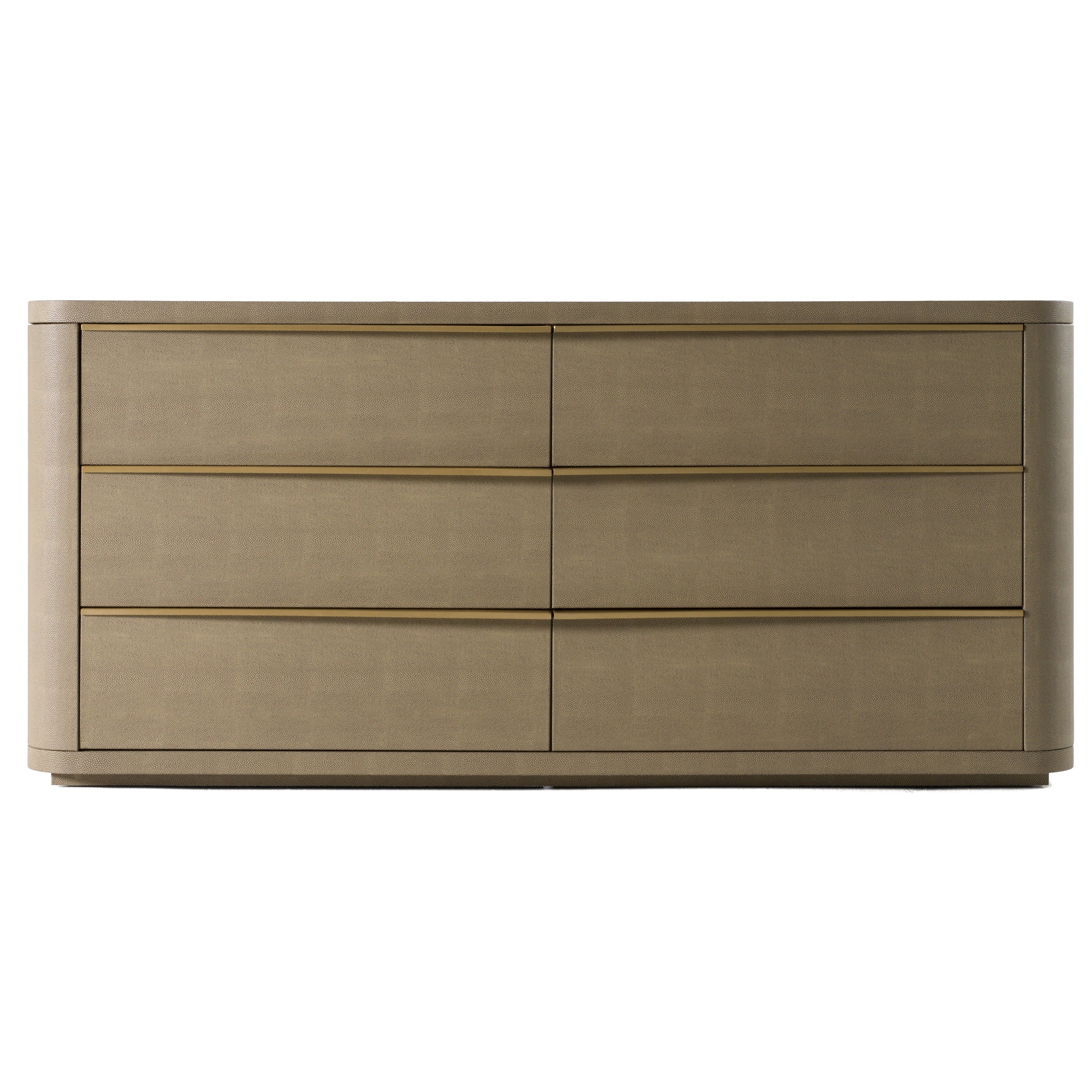 Lois - Modern Beige Shagreen + Brass Dresser
