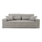 Loki - Modern Grey Fabric 3 - Seat Sofa