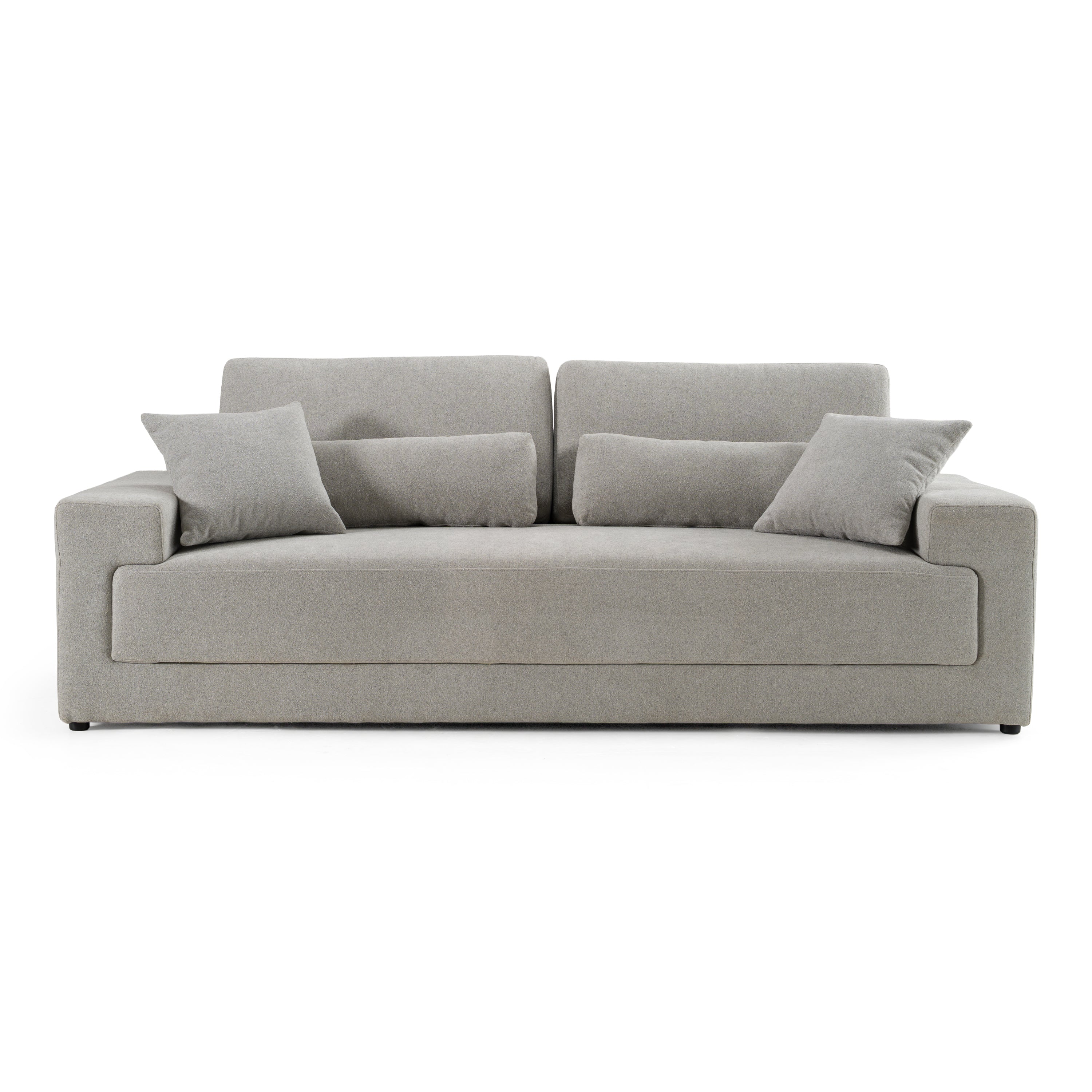 Loki - Modern Grey Fabric 3 - Seat Sofa
