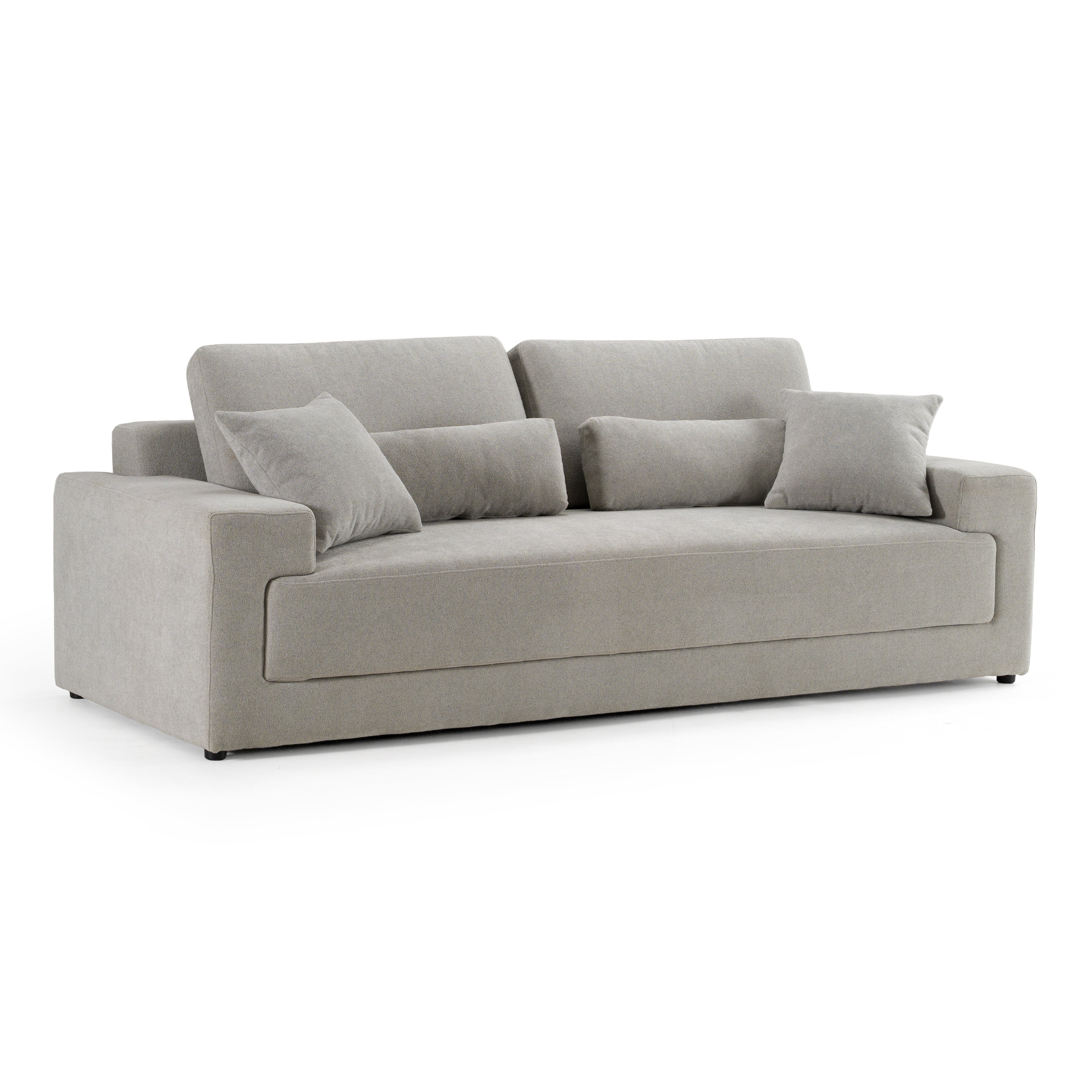 Loki - Modern Grey Fabric 3 - Seat Sofa