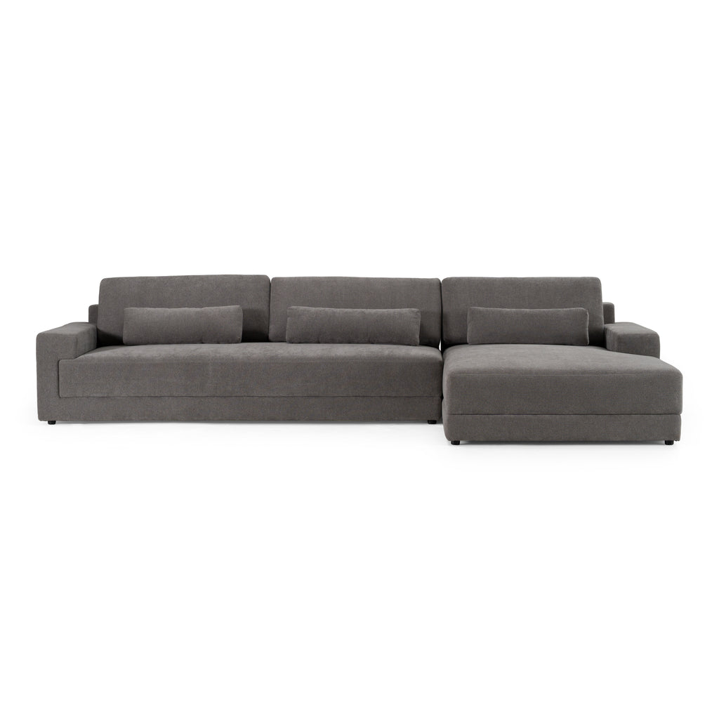 Loki - Modern Grey Fabric Right Facing Sectional Sofa
