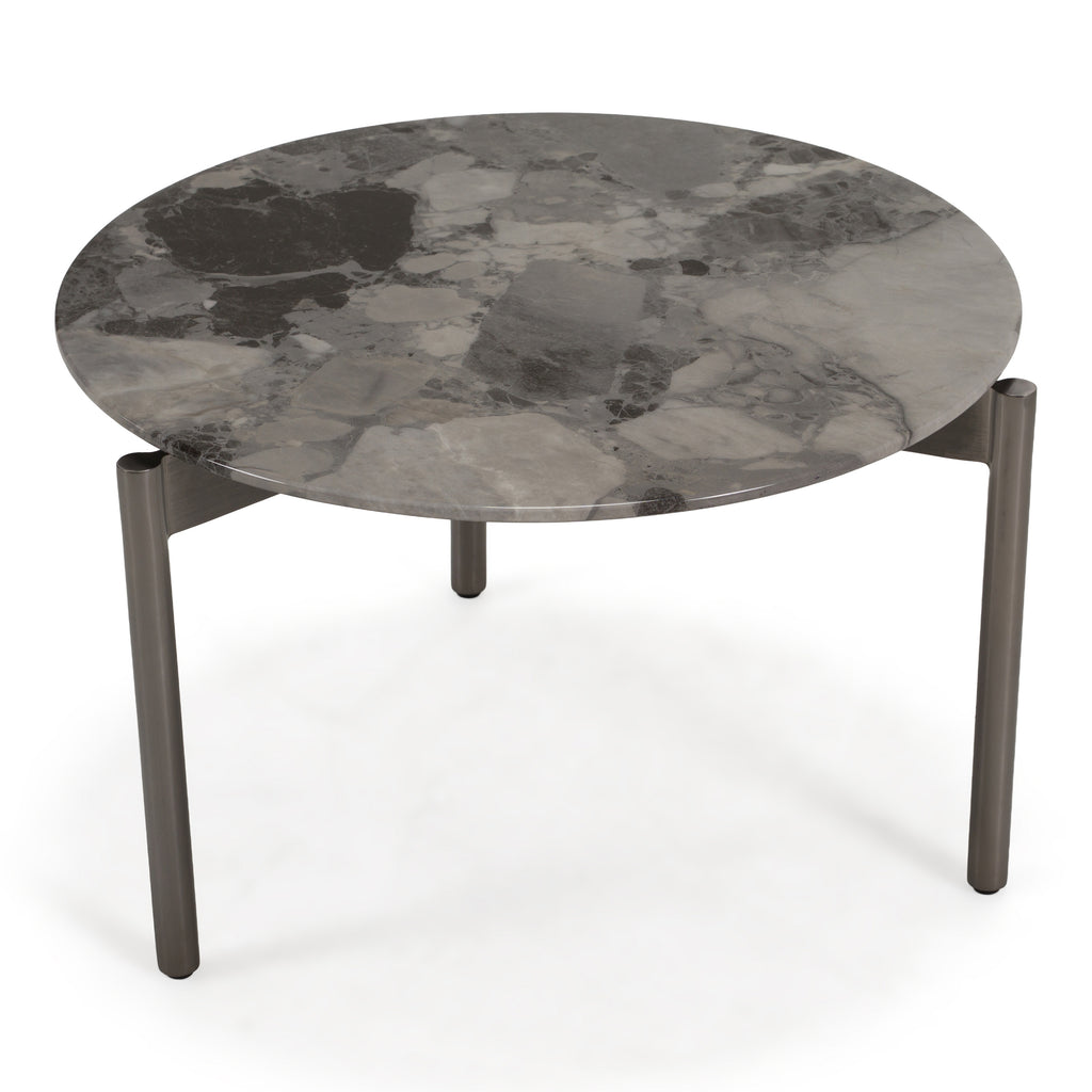 Lothal - Modern Grey Faux Marble End Table