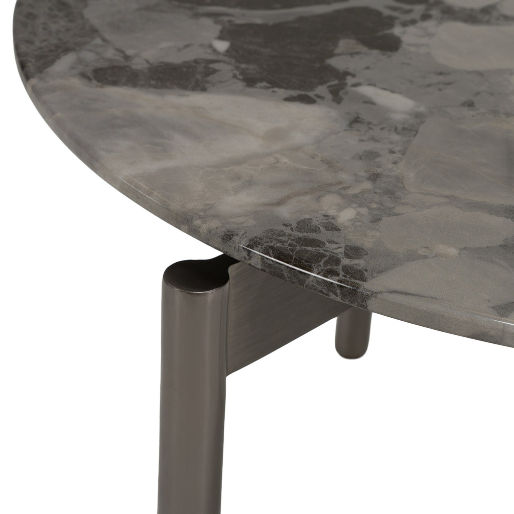 Lothal - Modern Grey Faux Marble End Table