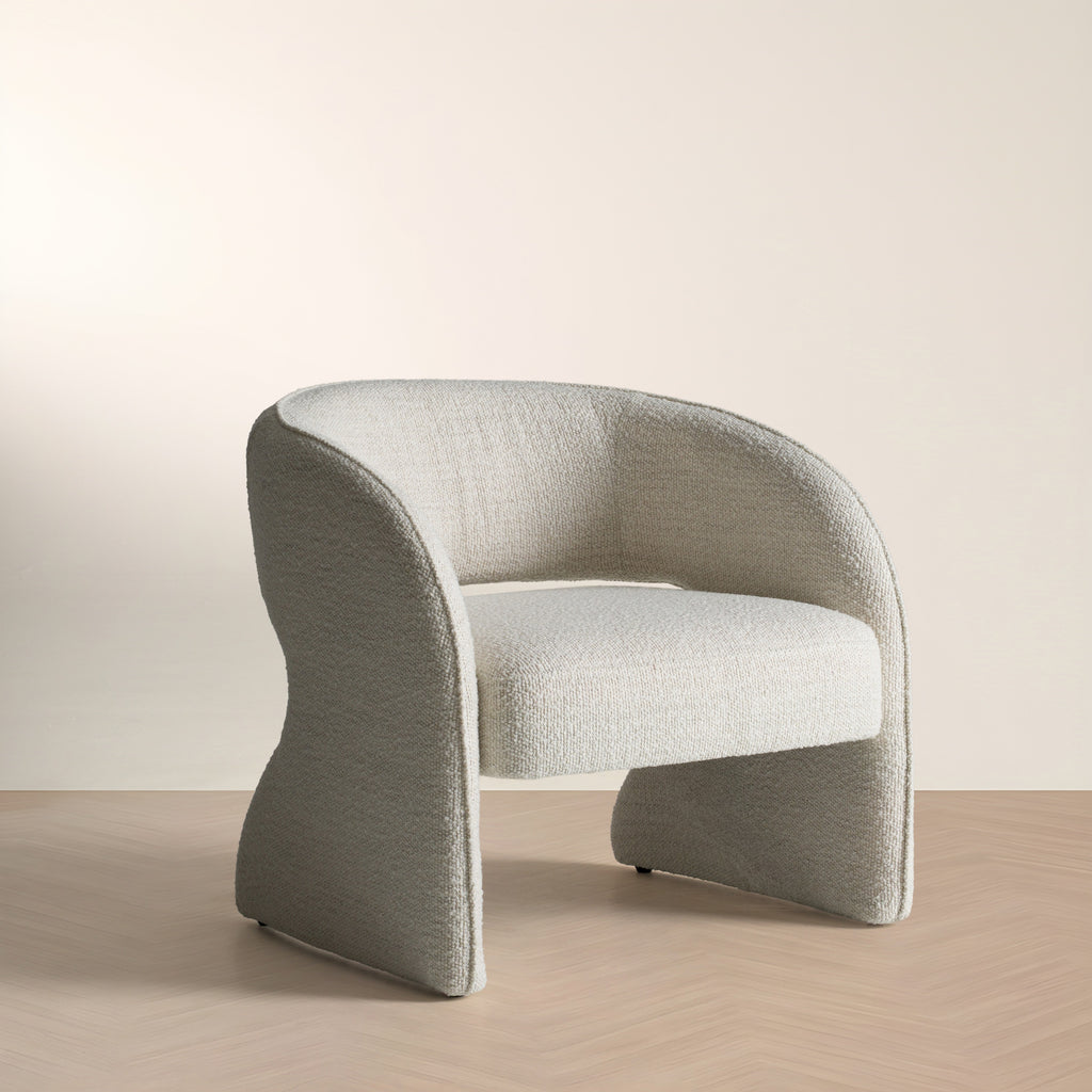 Luby - Modern Cream Fabric Accent Chair