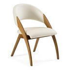 Lucas Mid-Century Cream & Walnut Dining Chair