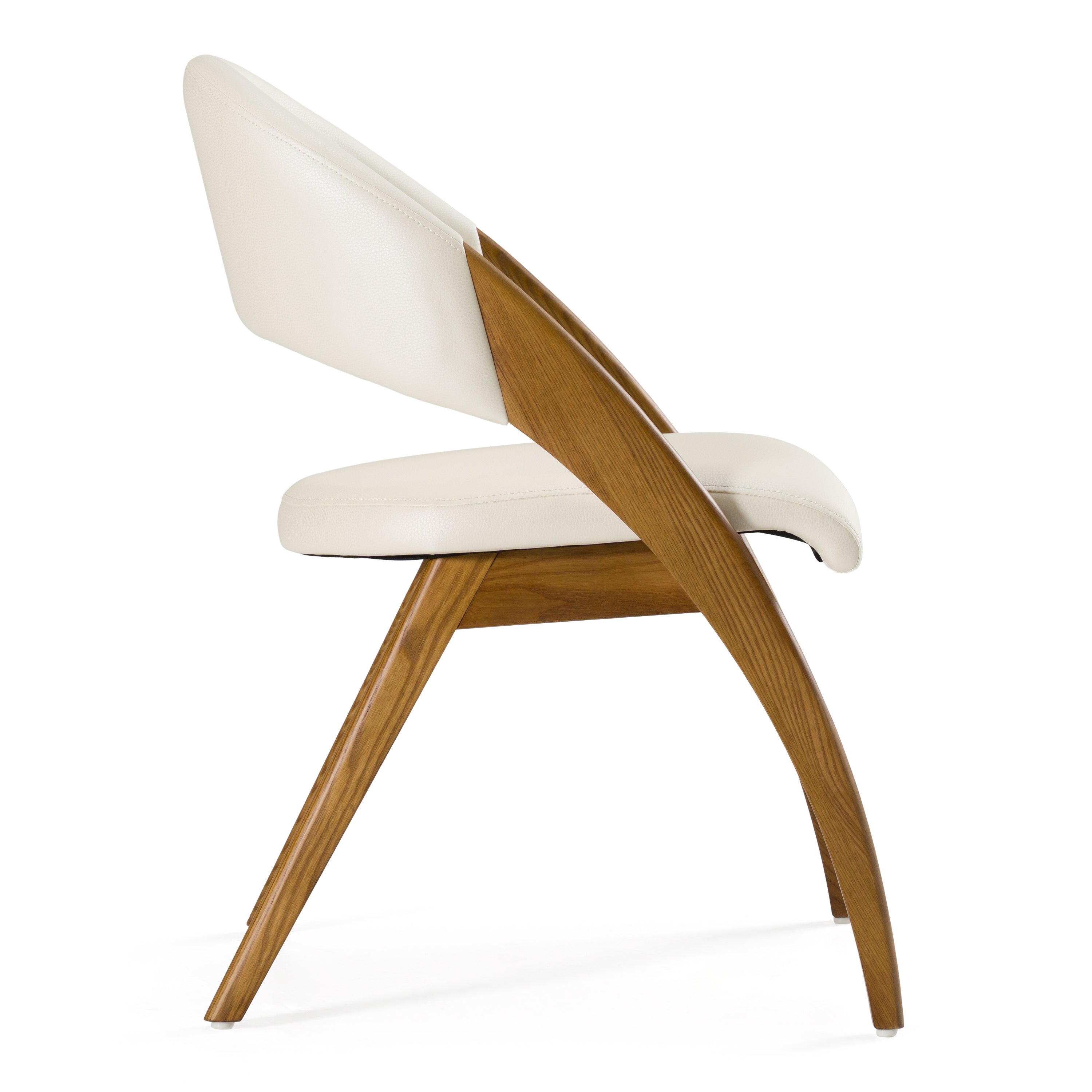 Lucas Mid-Century Cream & Walnut Dining Chair
