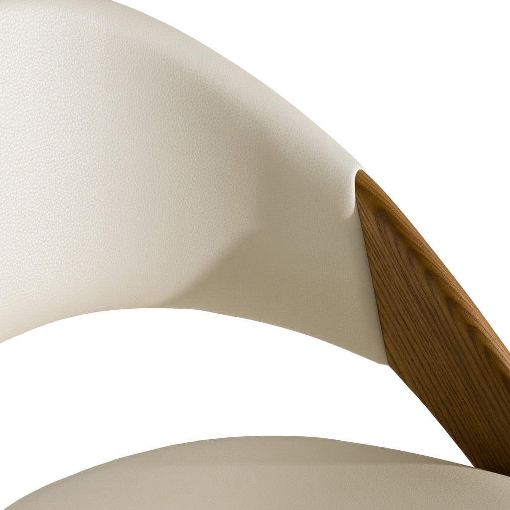 Lucas Mid-Century Cream & Walnut Dining Chair