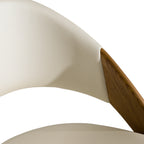 Lucas Mid-Century Cream & Walnut Dining Chair