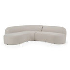 Lucena - Outdoor Oyster Olefin Fabric Curved Sectional Sofa