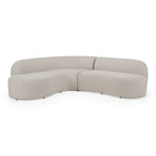Lucena - Outdoor Oyster Olefin Fabric Curved Sectional Sofa