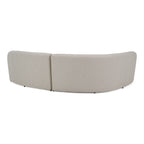 Lucena - Outdoor Oyster Olefin Fabric Curved Sectional Sofa