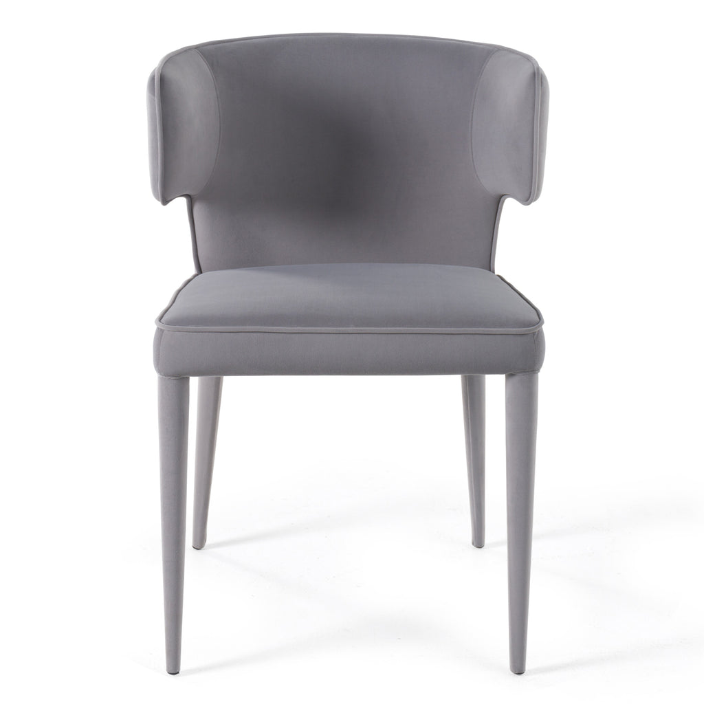 Lucero - Modern Grey Velvet Arm Dining Chair