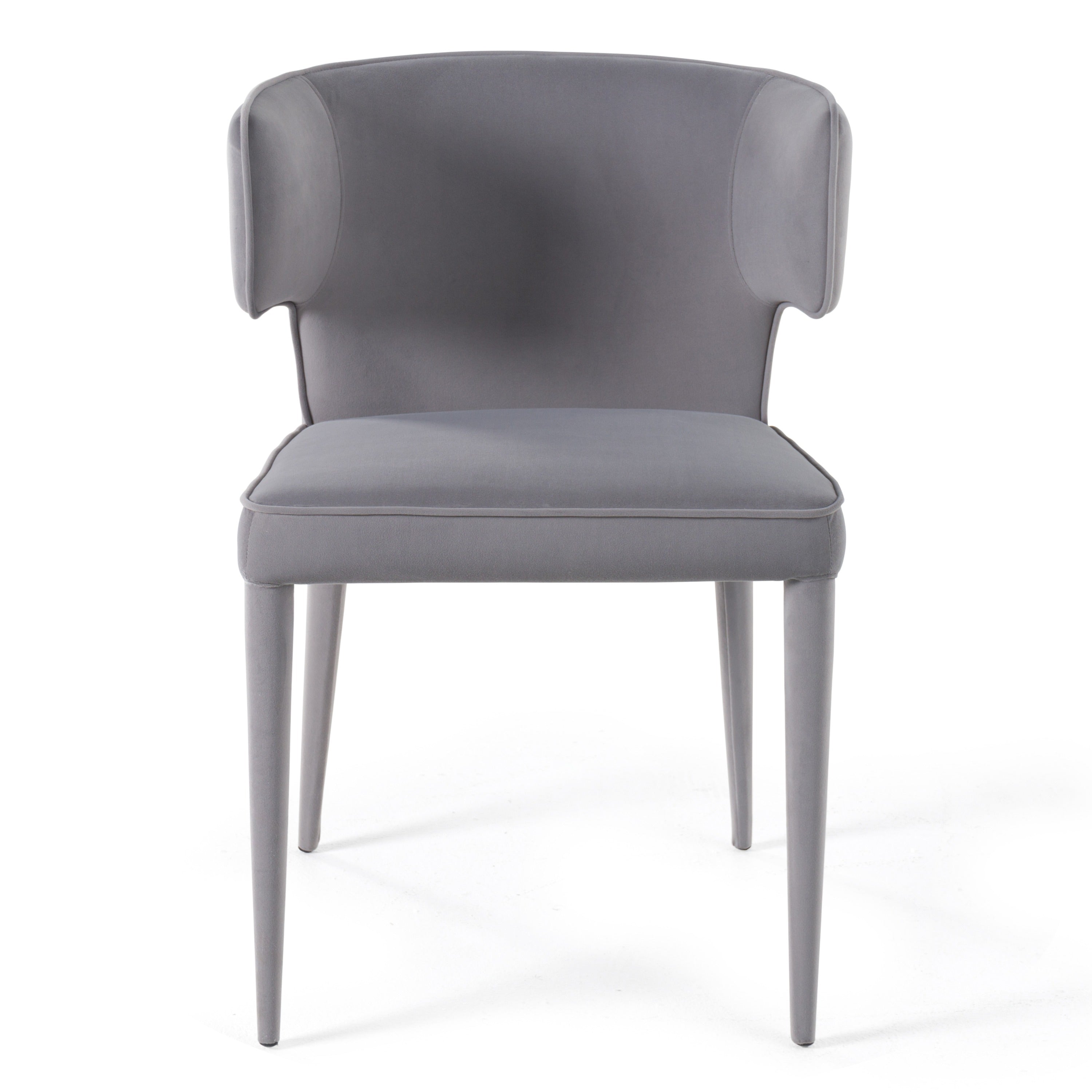 Lucero - Modern Grey Velvet Arm Dining Chair