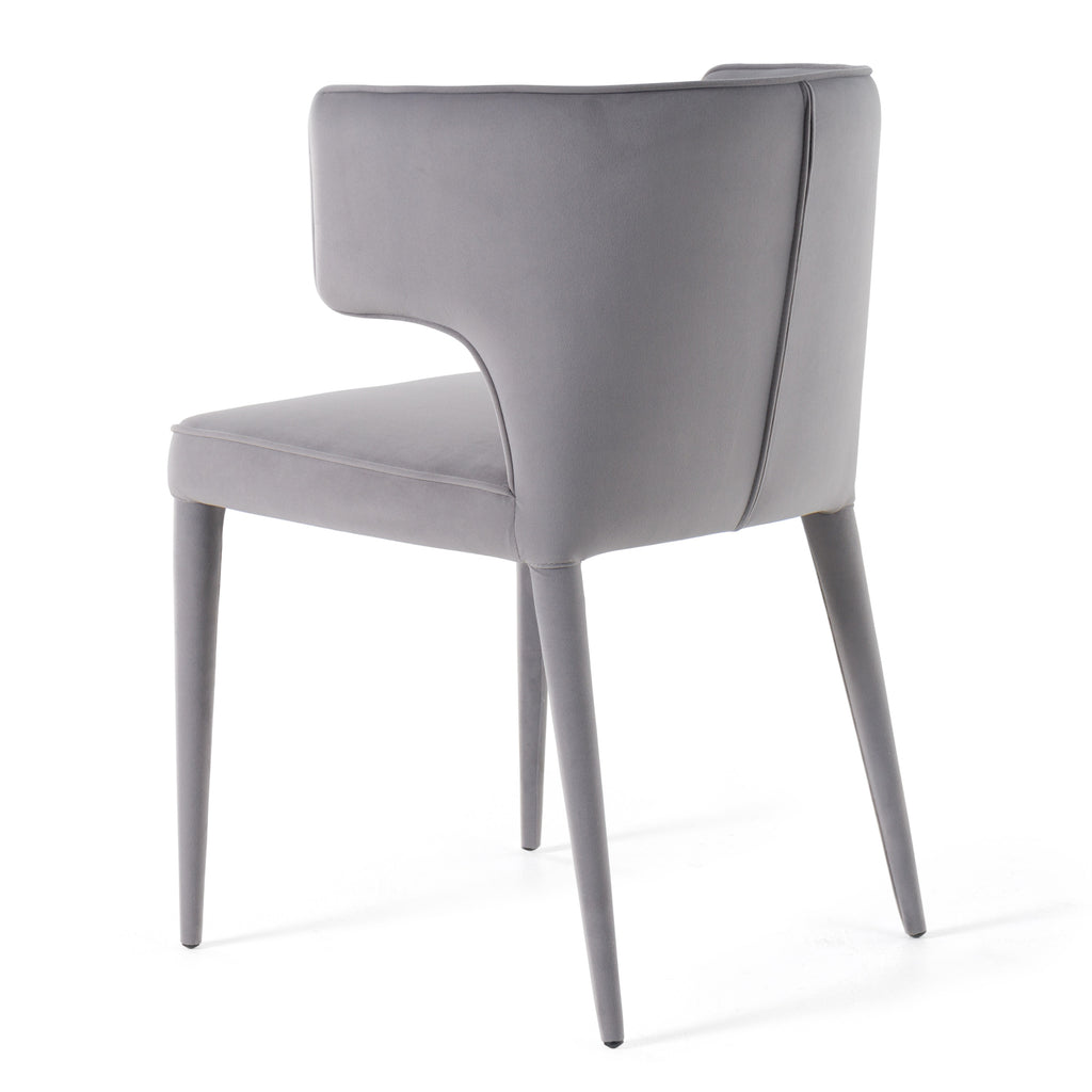 Lucero - Modern Grey Velvet Arm Dining Chair