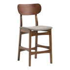 Lynn - Modern Grey & Walnut Counter Chair (Set of 2)