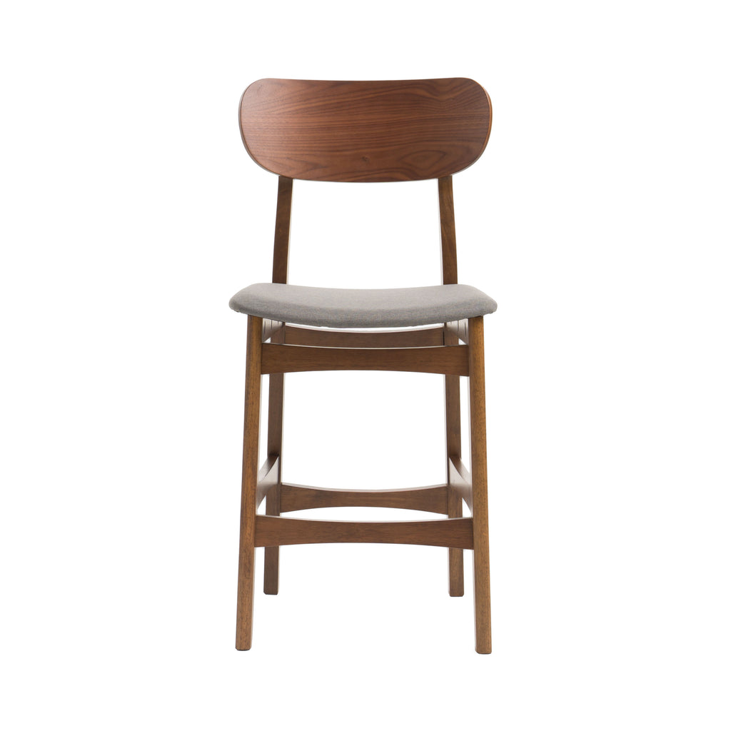 Lynn - Modern Grey & Walnut Counter Chair (Set of 2)