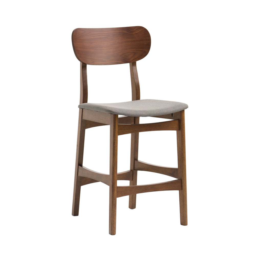 Lynn - Modern Grey & Walnut Counter Chair (Set of 2)